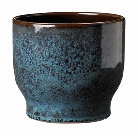 Knabstrup Keramik Flower Pot ? 14,5 Cm, Ocean Green dried green plant  