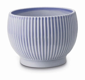Knabstrup Keramik Flowerpot With Wheels ? 14.5 Cm, Lavender Blue dried green plant  