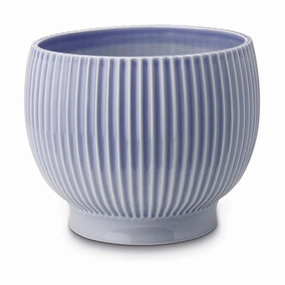 Knabstrup Keramik Flowerpot With Wheels ? 16.5 Cm, Lavender Blue dried green plant  