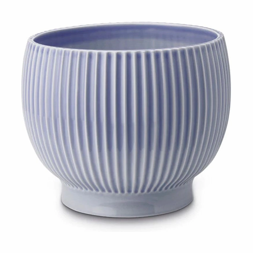 Knabstrup Keramik Flowerpot With Wheels ? 16.5 Cm, Lavender Blue dried green plant  