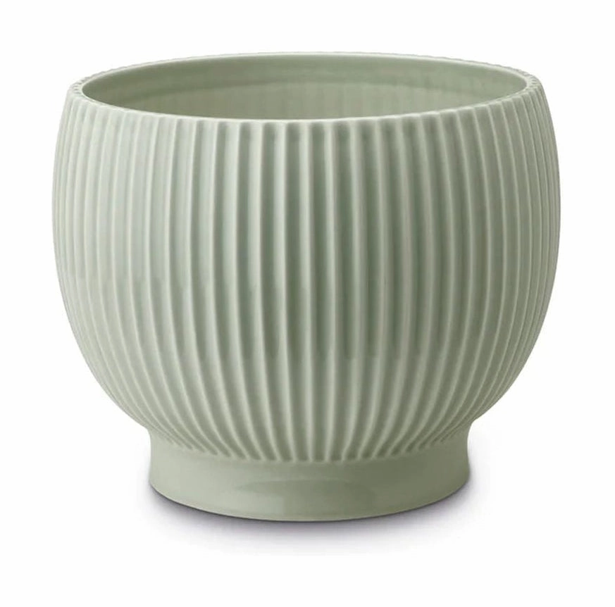 Knabstrup Keramik Flowerpot With Wheels ? 16.5 Cm, Mint Green dried green plant  