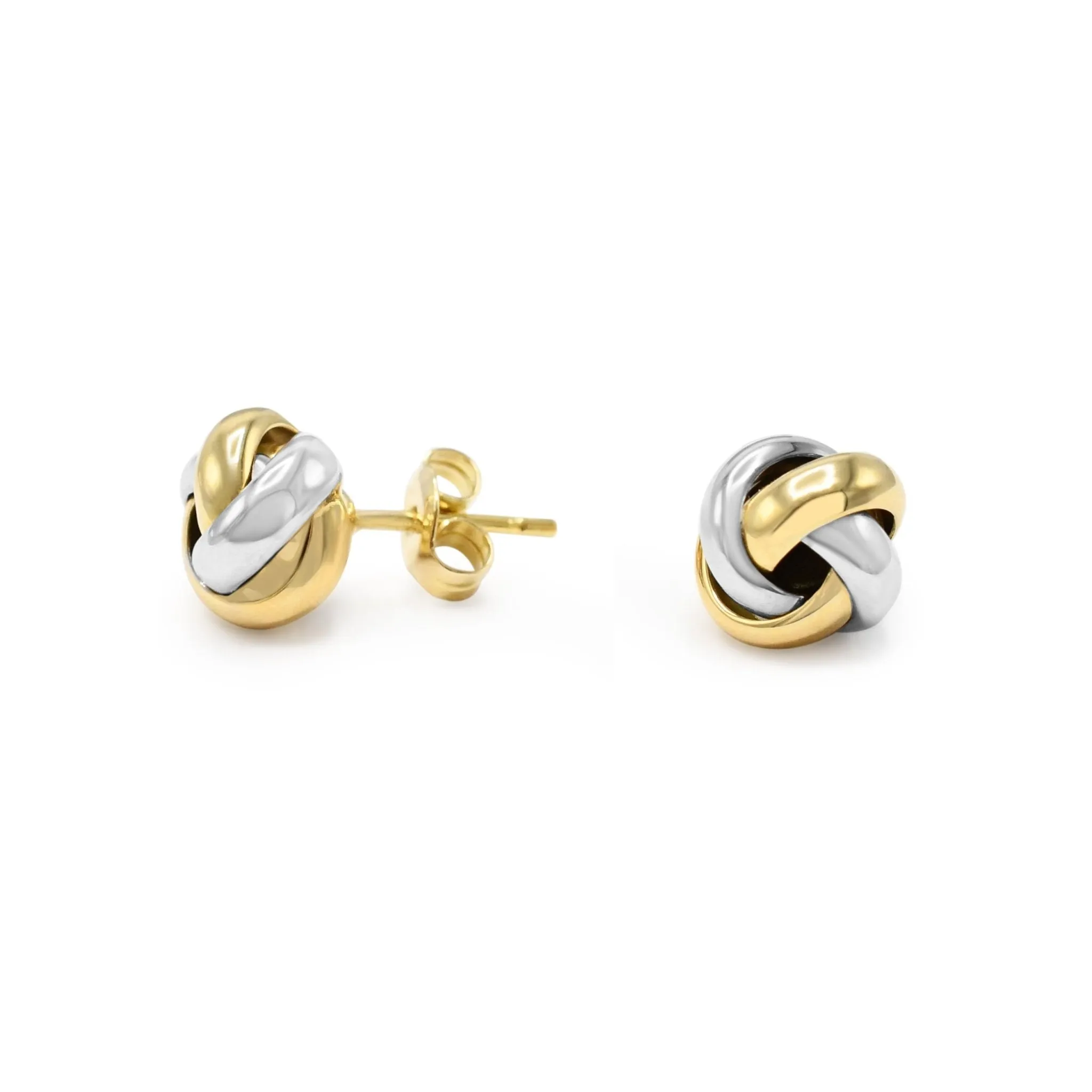 Knot Earrings - 18ct Yellow & White Gold