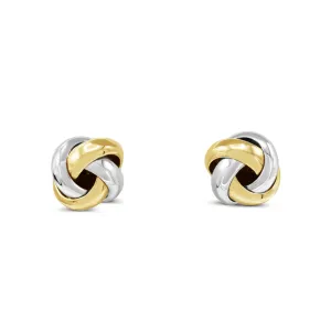 Knot Earrings - 18ct Yellow & White Gold