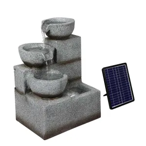 Lambu Solar Fountain Water Bird Bath UM1222-SOL dried flowers  
