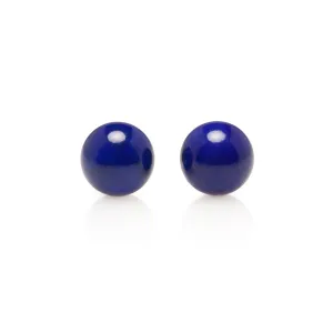 Lapis Bead & Gold Earrings