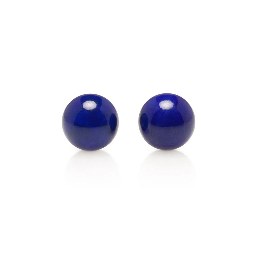 Lapis Bead & Gold Earrings