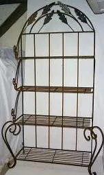 Large Baker's Rack with Leaves decorative plants  