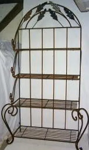 Large Baker's Rack with Leaves decorative plants  