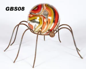 Large Gazing Ball with Large Spider Stand decorative plants  