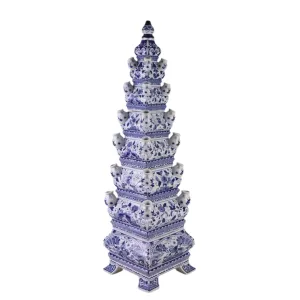 Large Grand Blue and White Tulipiere dried flowers  
