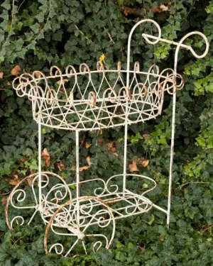 Large Planter Cart with Bottom Shelf Planter Cart on Wheels decorative plants  