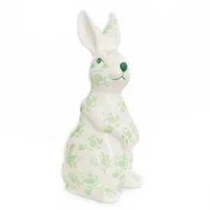 Large Standing Floral Green and White Bunny dried flowers  