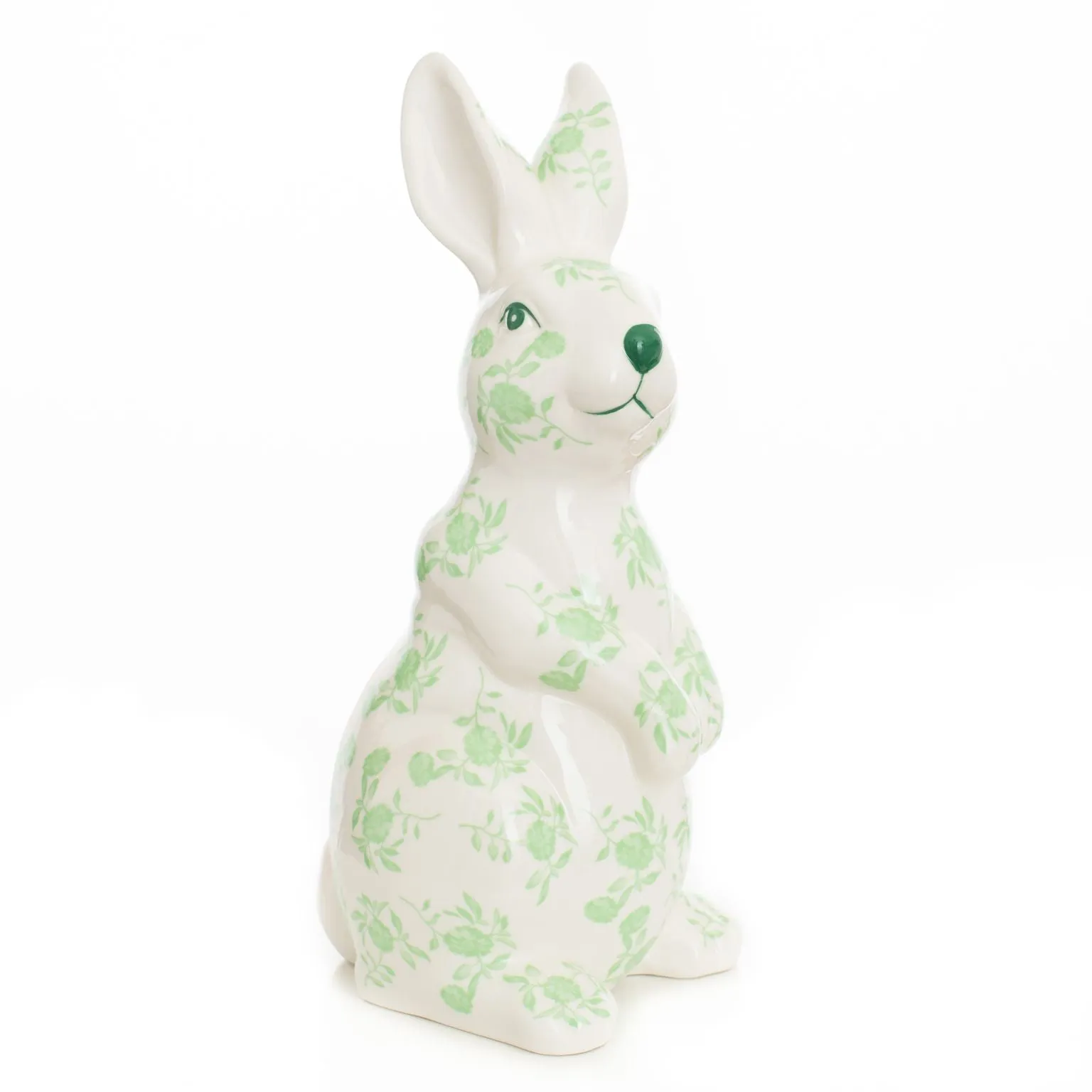 Large Standing Floral Green and White Bunny dried flowers  