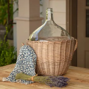 Large Vineyard Bottle With Woven Surround dried flowers  