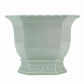 Large Light Green Porcelain Octagonal Footed Planter plant seeds  