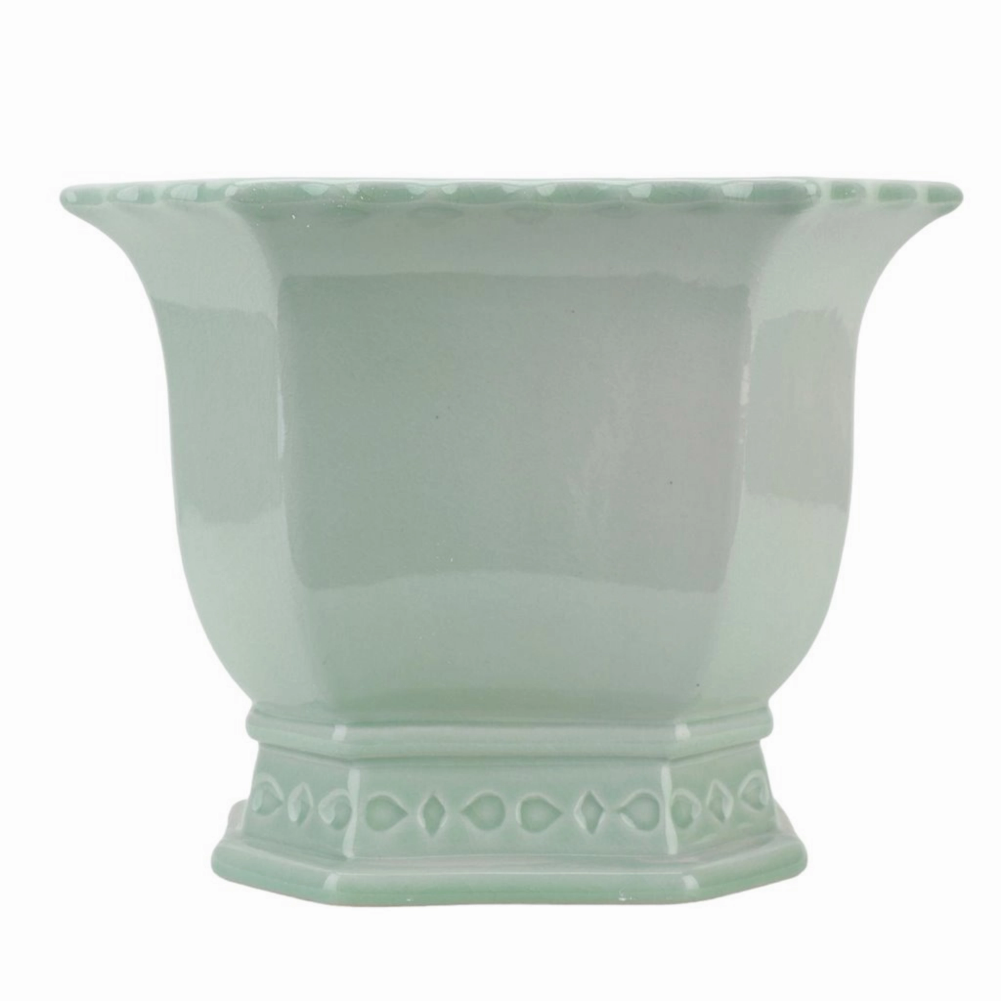 Large Light Green Porcelain Octagonal Footed Planter plant seeds  