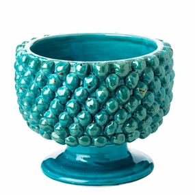 Large Turquoise Vinci Pine Cone Ceramic Planter plant seeds  