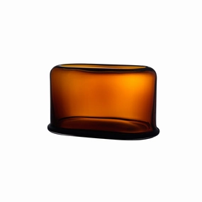 Layers Vase Wide in Amber mini ornamental plant  