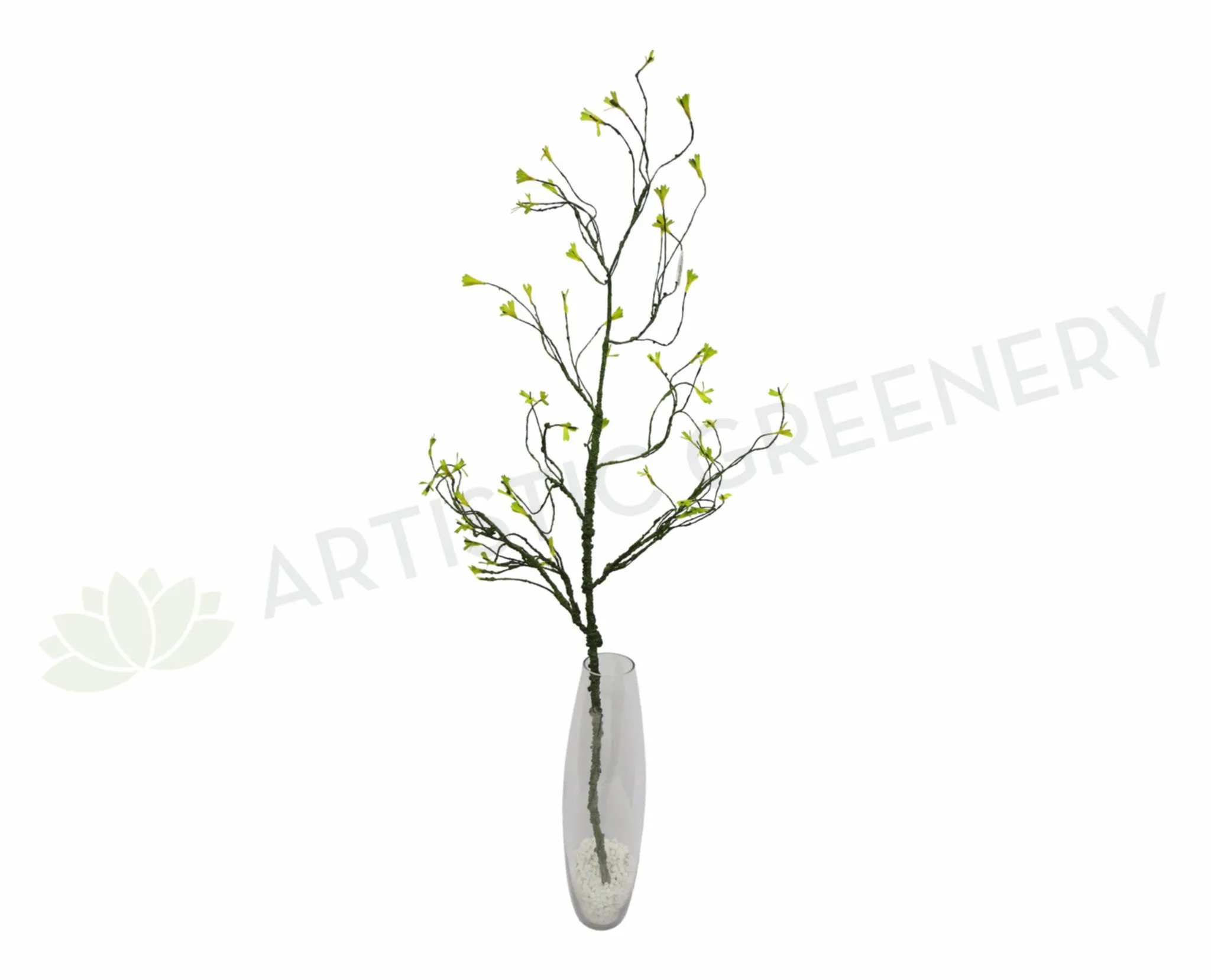 LEA0030 The Branches with Yellow Tips 107cm dried green plant  