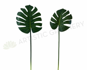 LEA0052 Monstera / Split Philo / Swiss Cheese Plant Single Leaf( Real Touch Quality) 3 Sizes xl flower pot  