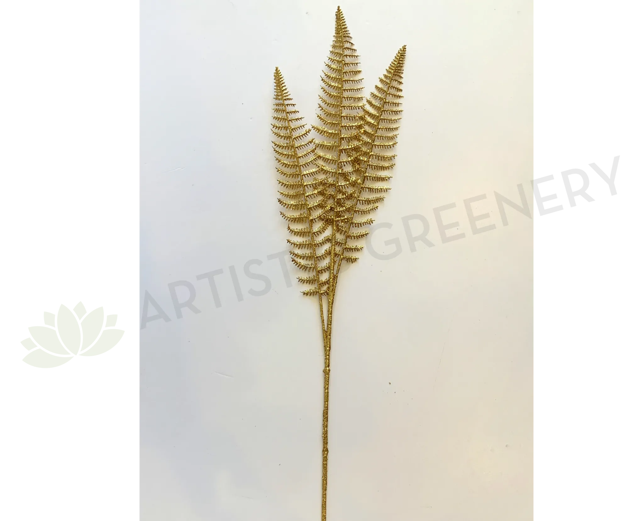 LEA0079 Gold Glittered Palm Leaves 76cm dried green plant  
