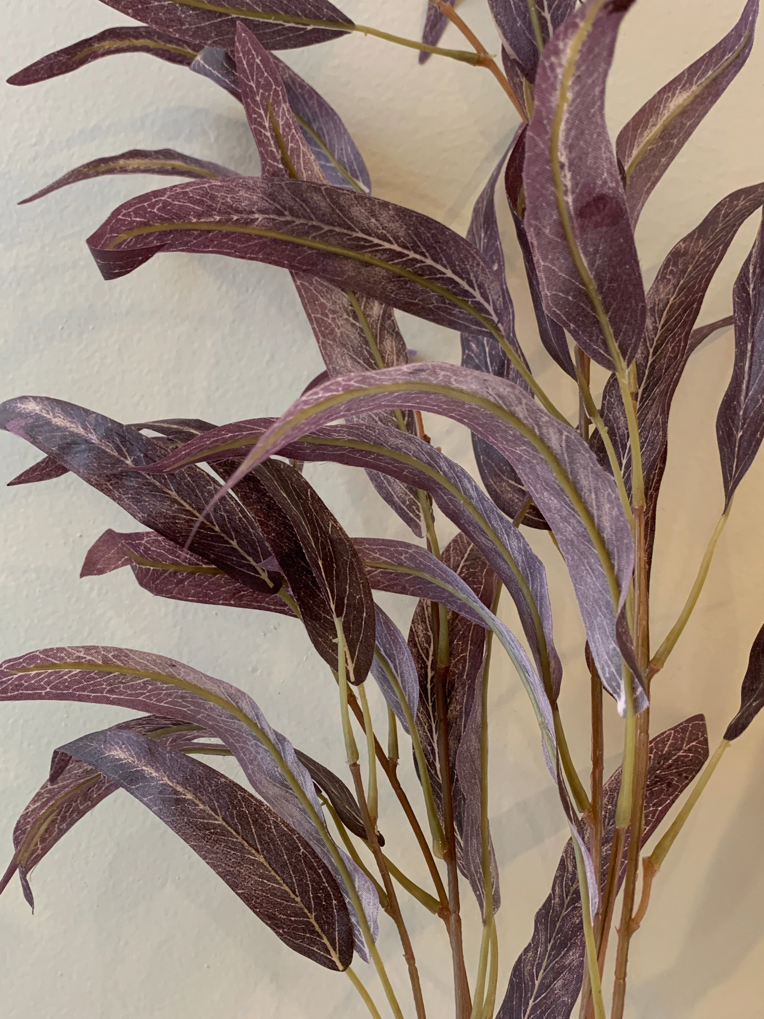 LEA0083 Gum Leaf / Eucalyptus Foliage 102cm Purple / Mustard