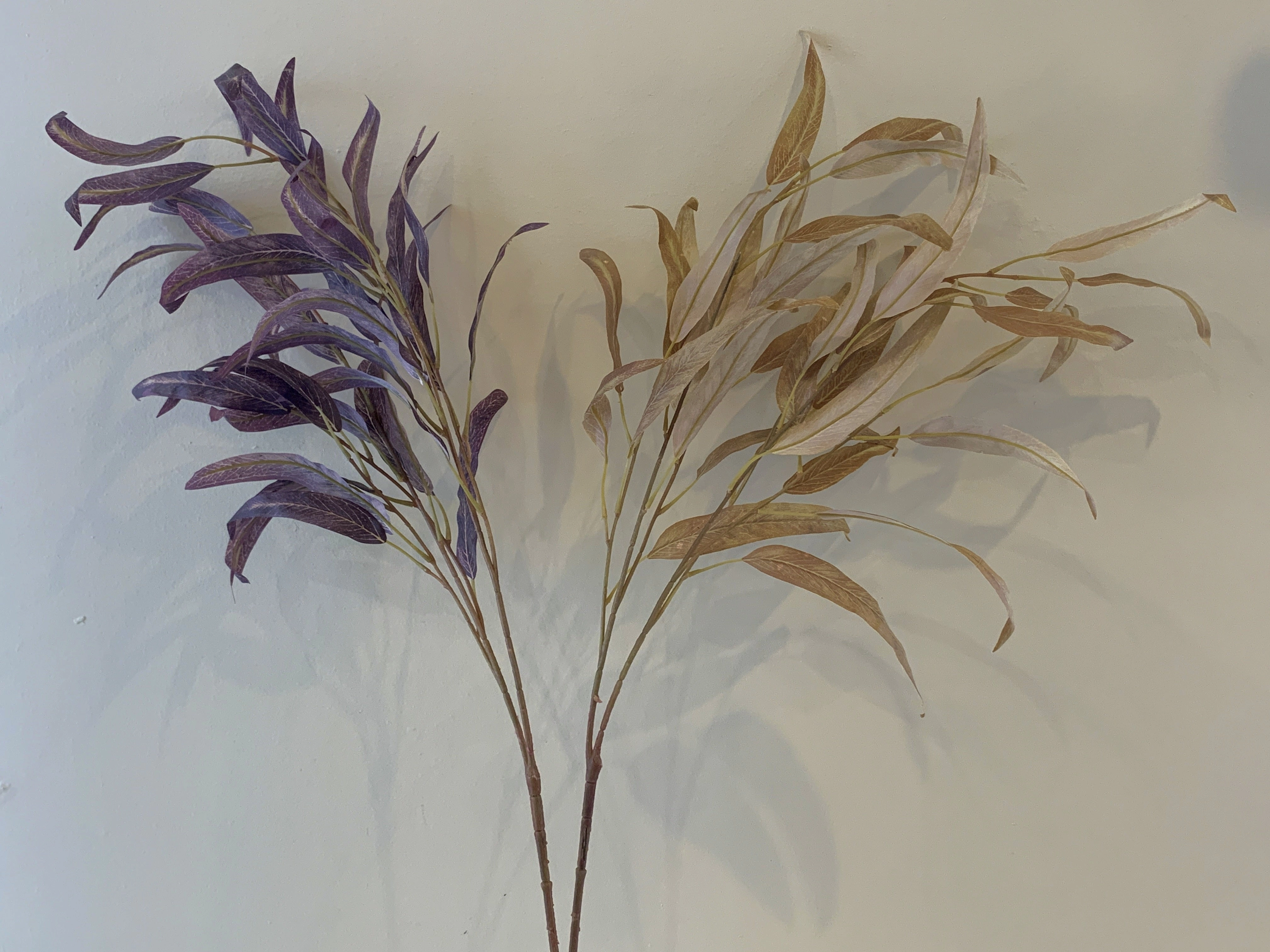 LEA0083 Gum Leaf / Eucalyptus Foliage 102cm Purple / Mustard