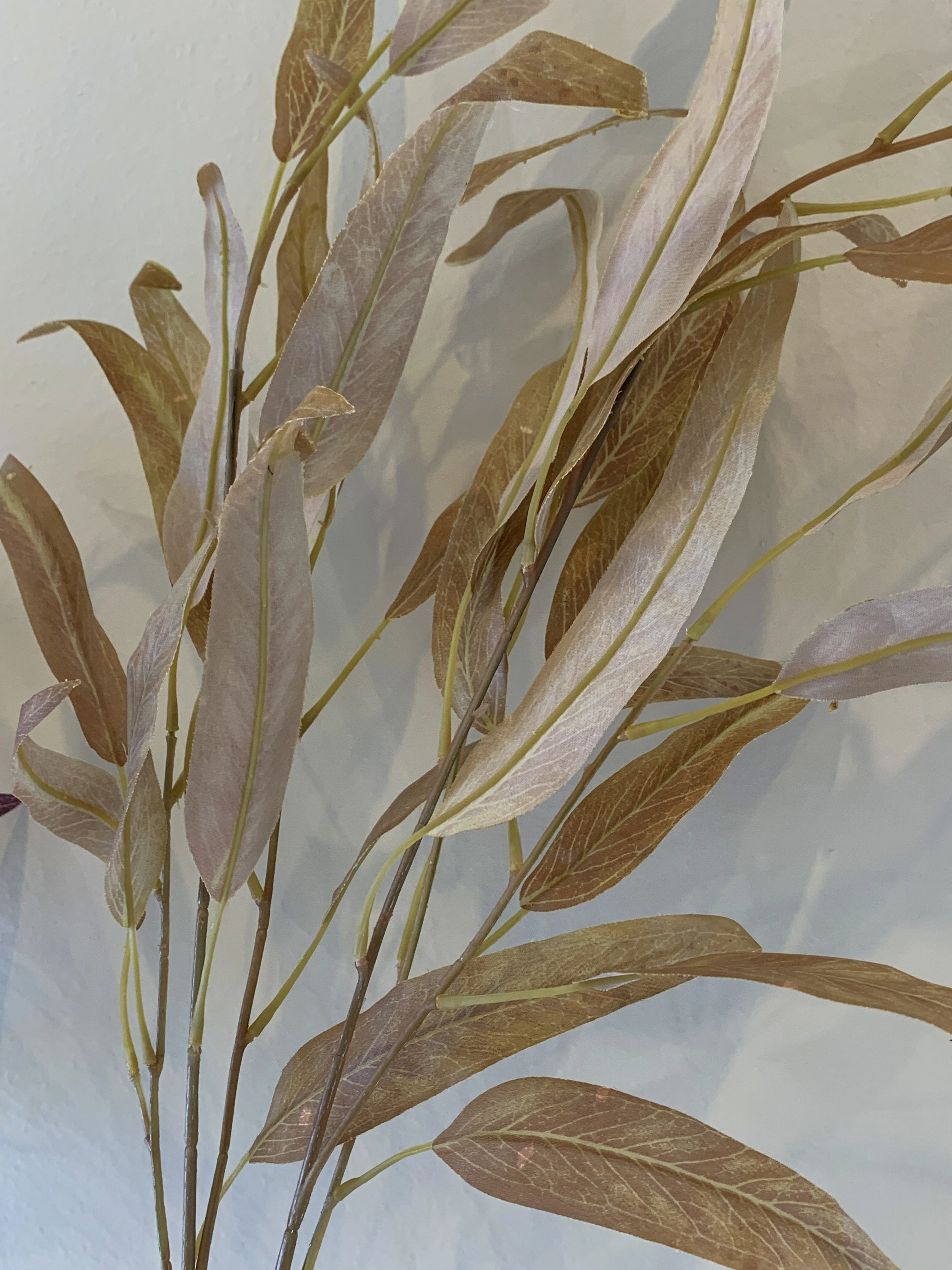 LEA0083 Gum Leaf / Eucalyptus Foliage 102cm Purple / Mustard