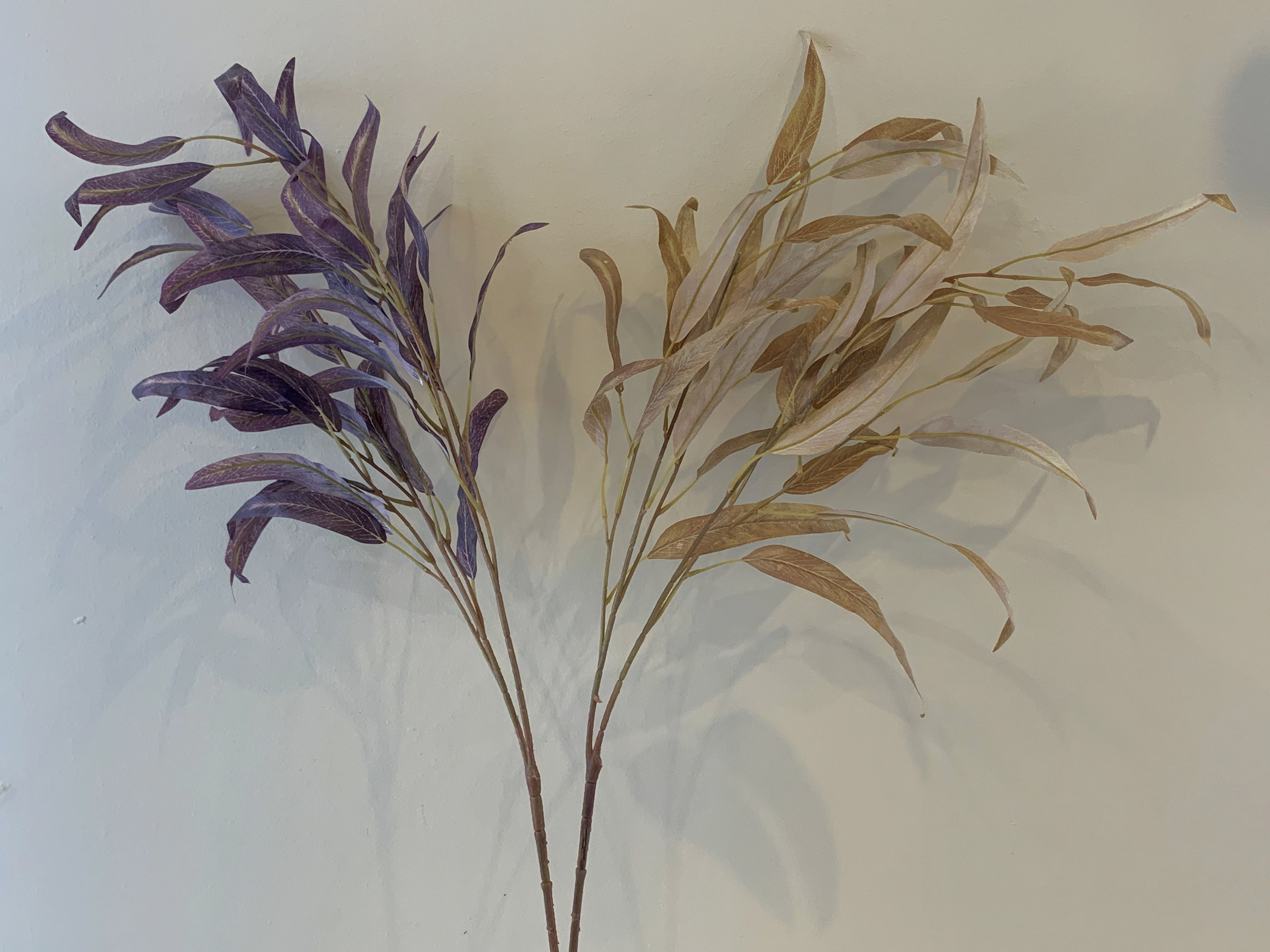LEA0083 Gum Leaf / Eucalyptus Foliage 102cm Purple / Mustard
