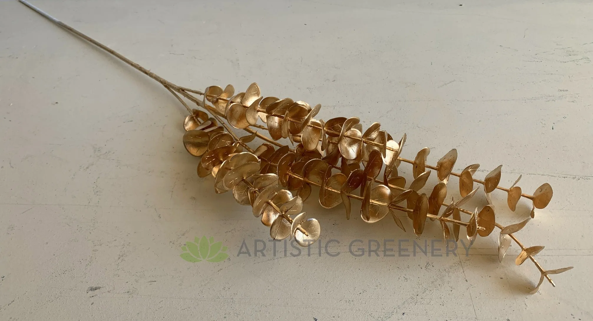 LEA0111 Gold Eucalyptus Spray 83cm