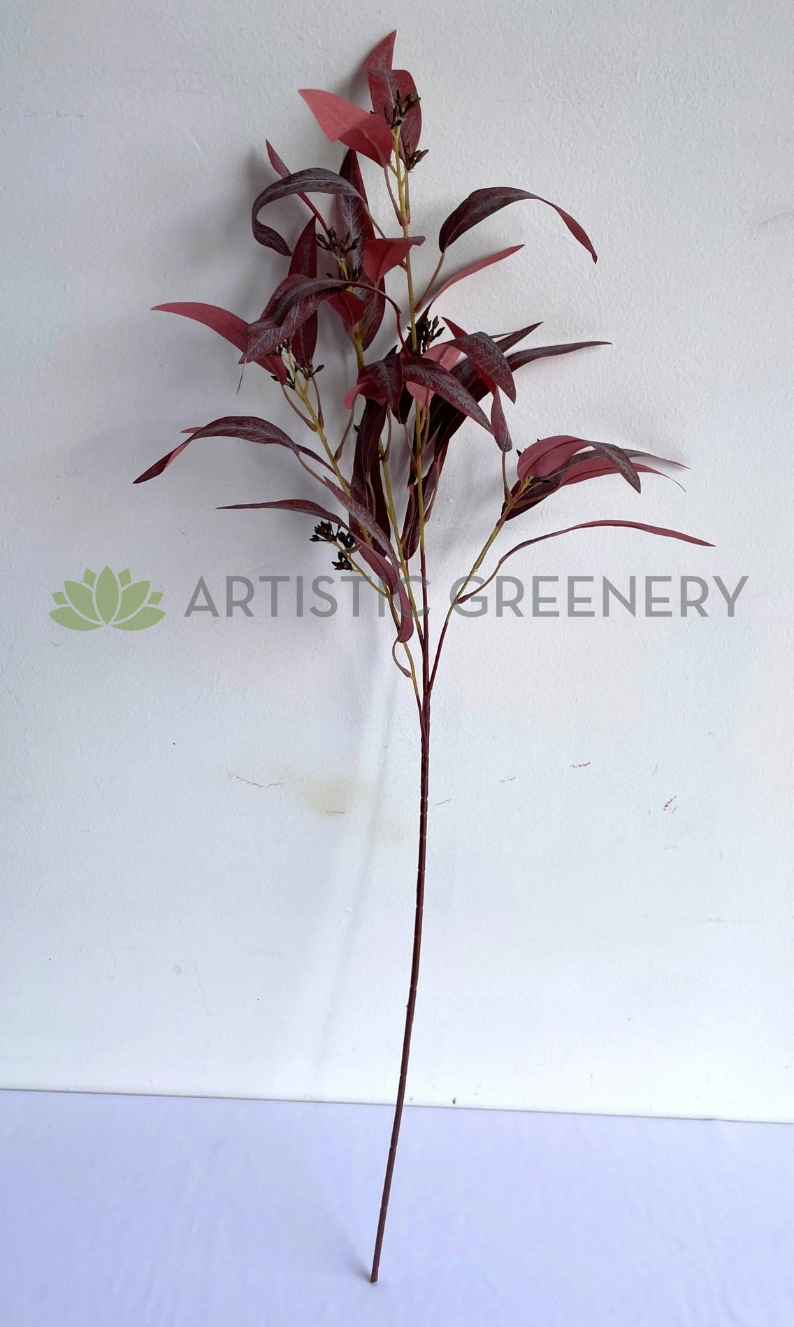 LEA0113PUR Seeded Gum Leaves 88cm Purple