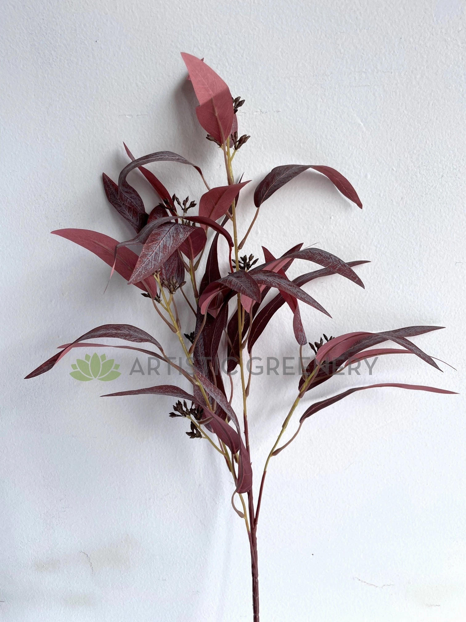 LEA0113PUR Seeded Gum Leaves 88cm Purple