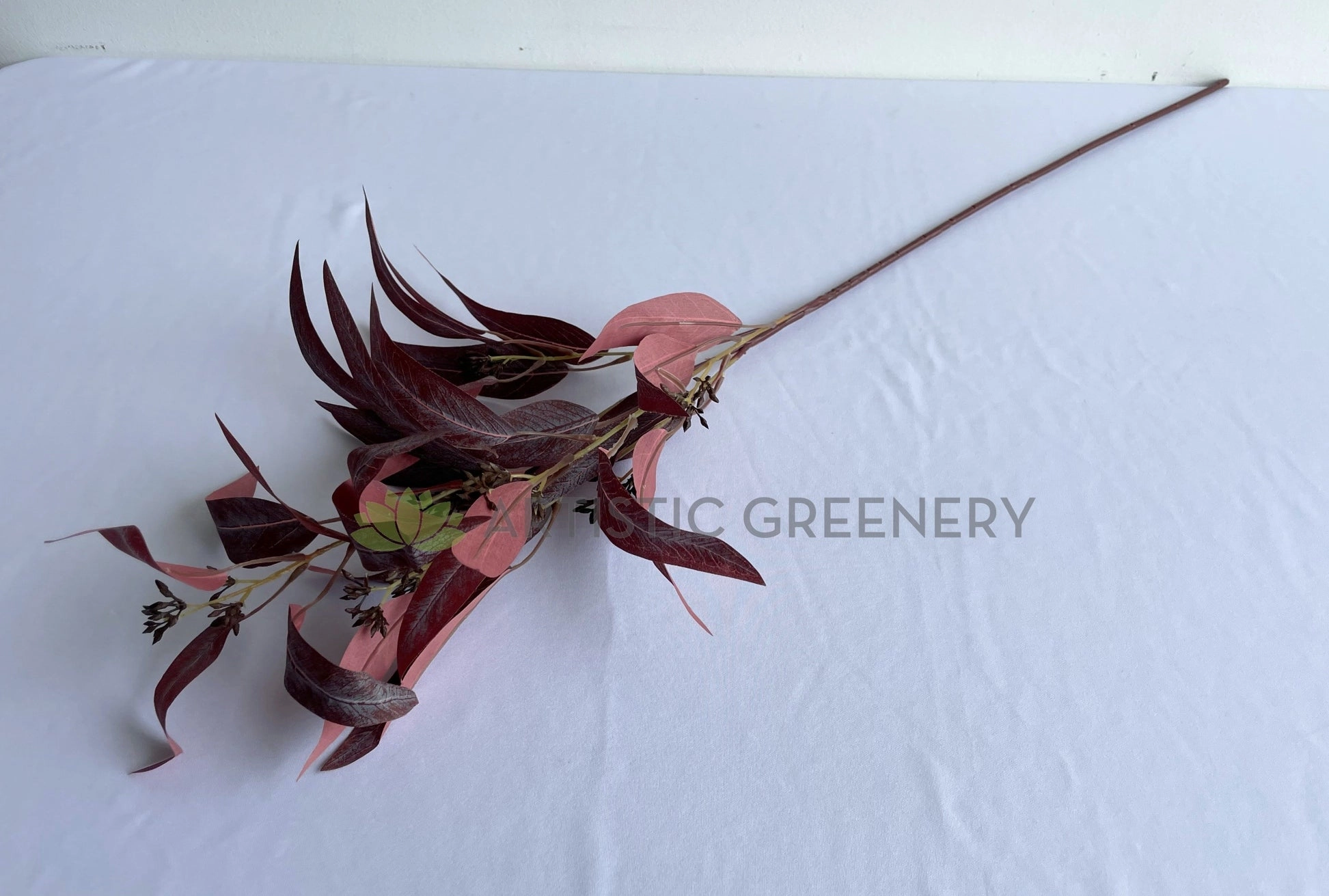 LEA0113PUR Seeded Gum Leaves 88cm Purple