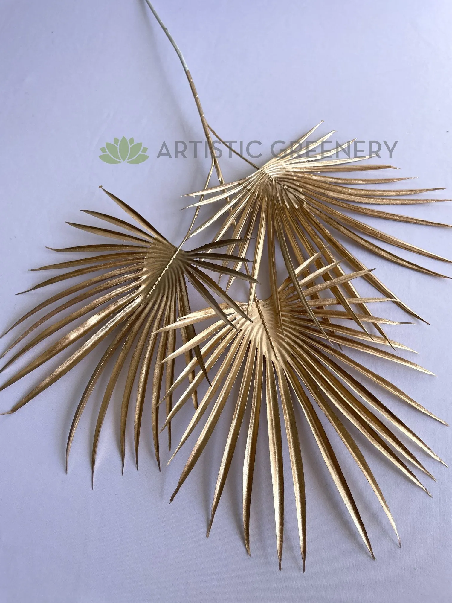 LEA0120 Gold Fan Palm Leaves 70cm