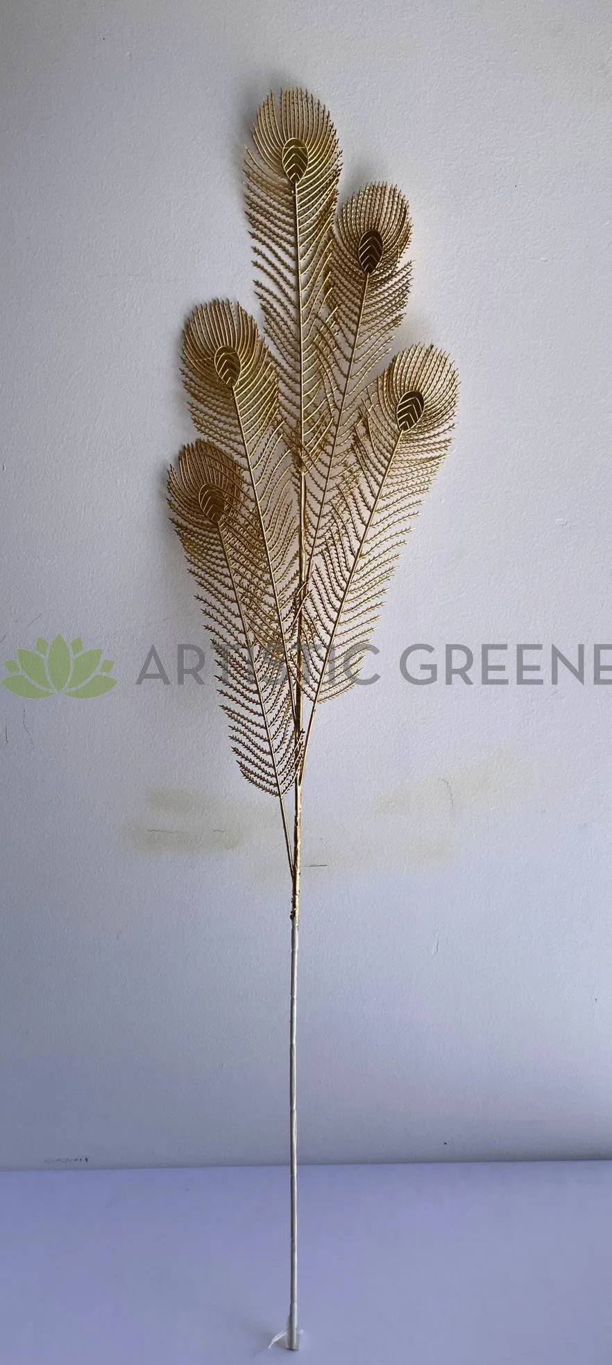 LEA0121 Gold Peacock Feather 98cm