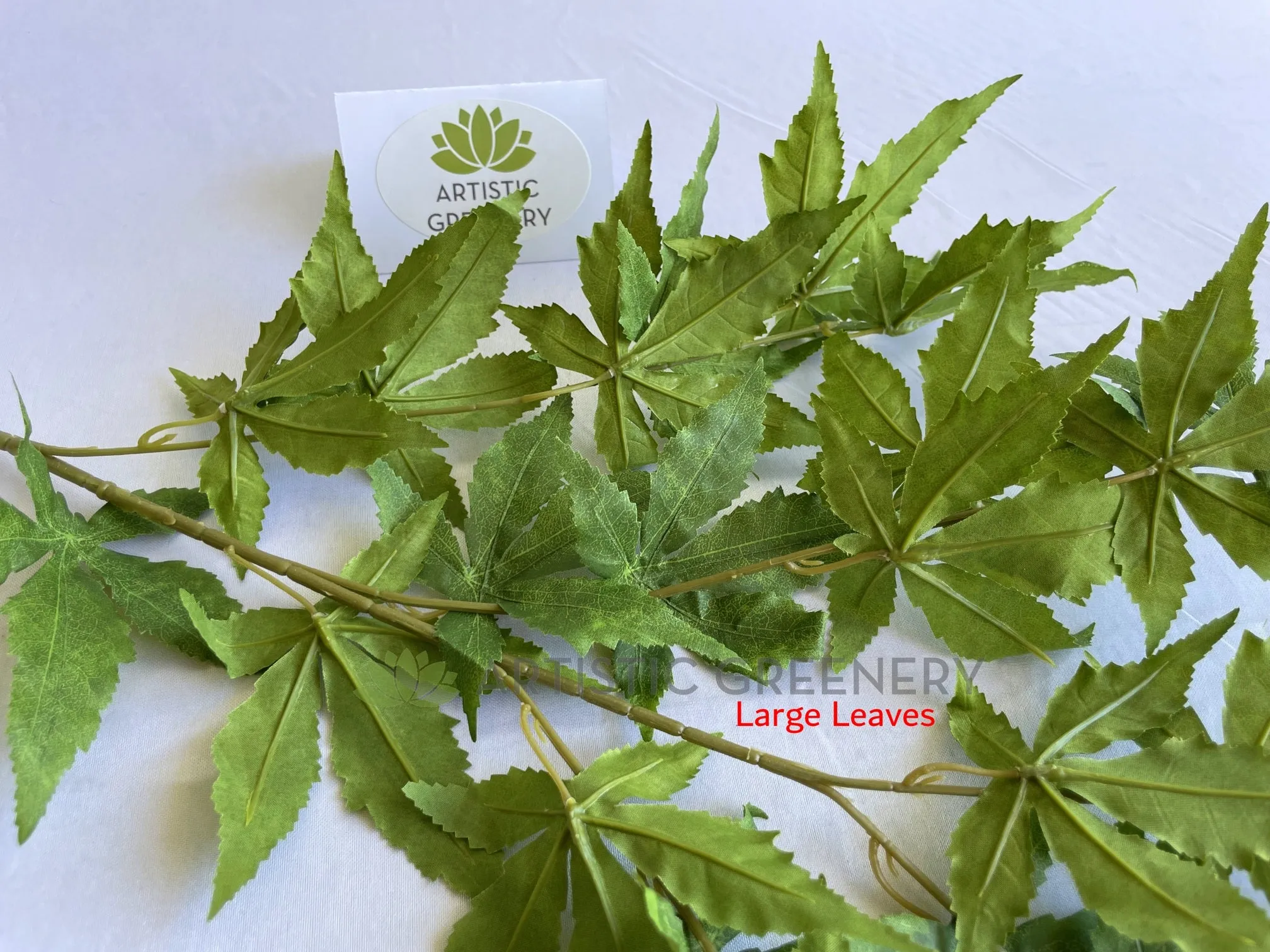 LEA0127 Maple Foliage Green 88cm 2 Sizes (Leaves)