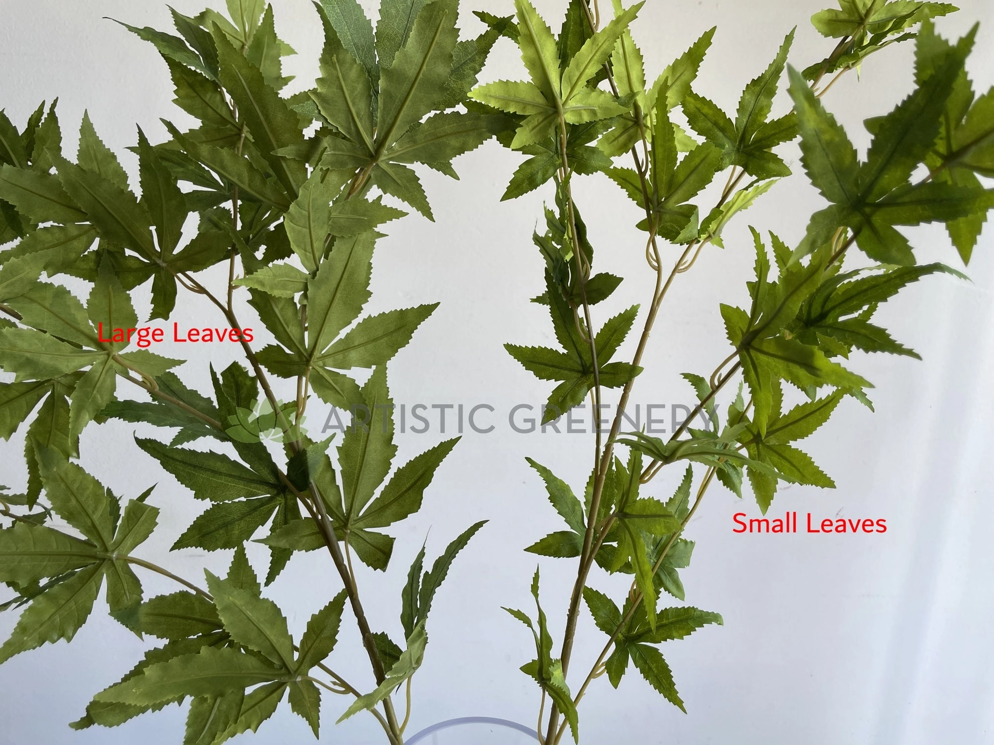 LEA0127 Maple Foliage Green 88cm 2 Sizes (Leaves)