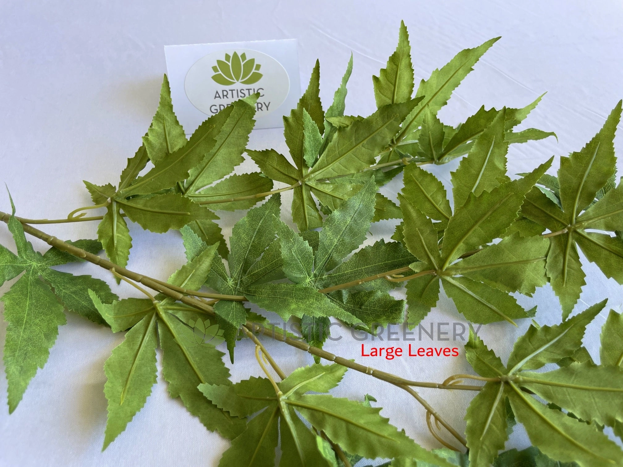 LEA0127 Maple Foliage Green 88cm 2 Sizes (Leaves)