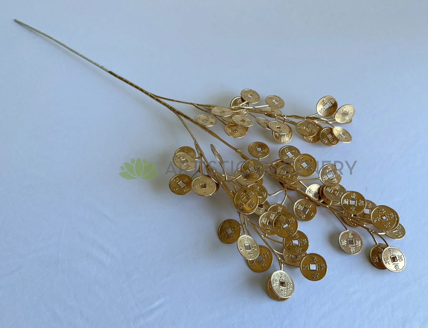 LEA0140 Gold Chinese Coins Foliage 67cm