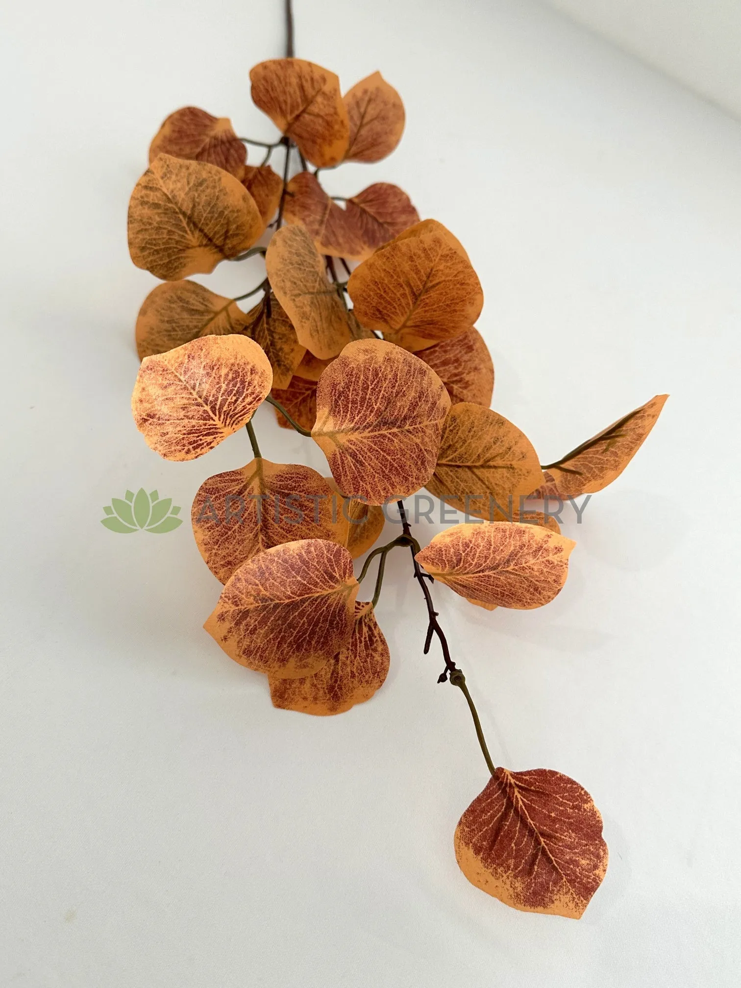 LEA0142 Autumn Fall Eucalyptus Foliage 81cm Orange / Brown
