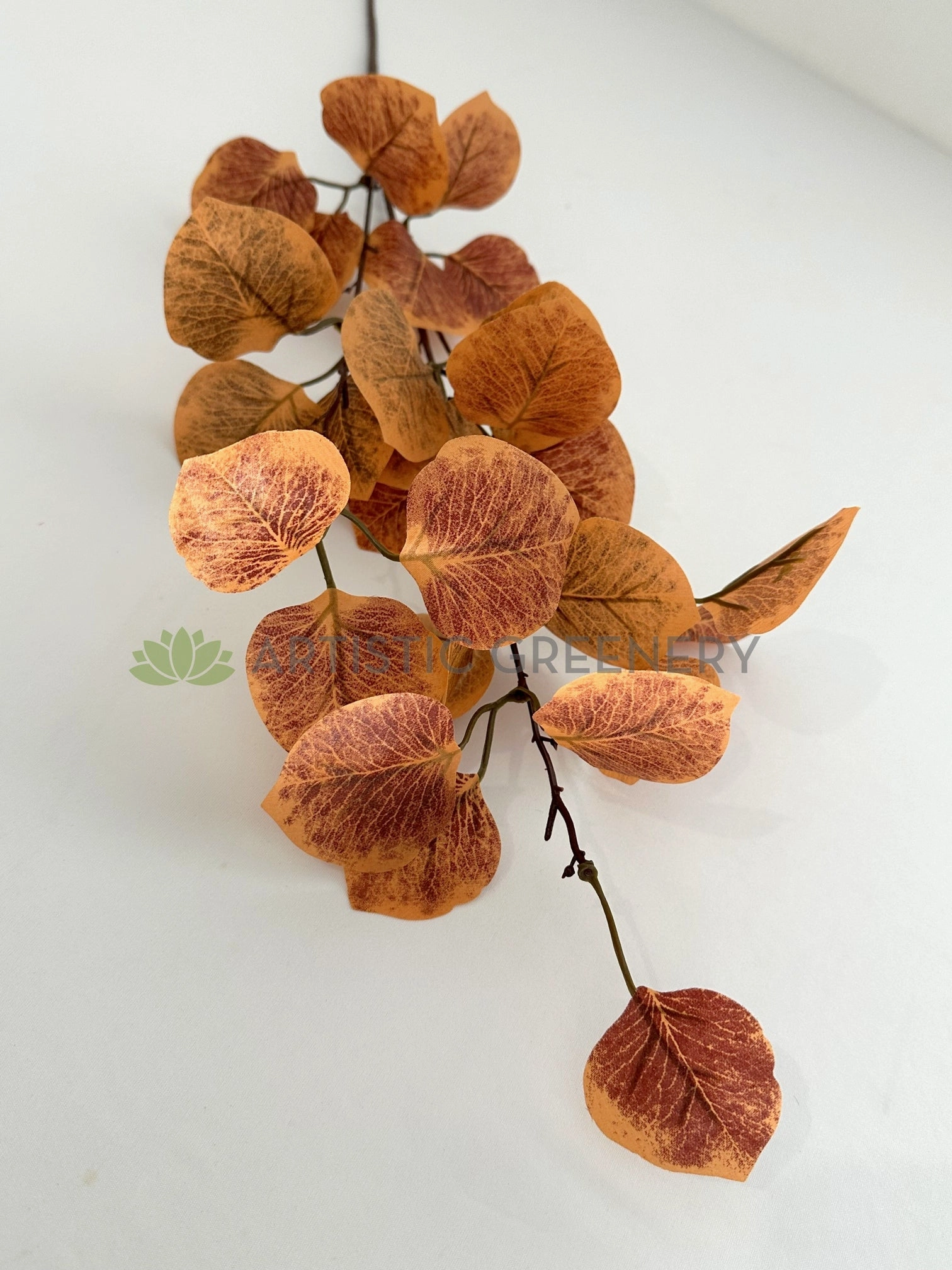 LEA0142 Autumn Fall Eucalyptus Foliage 81cm Orange / Brown