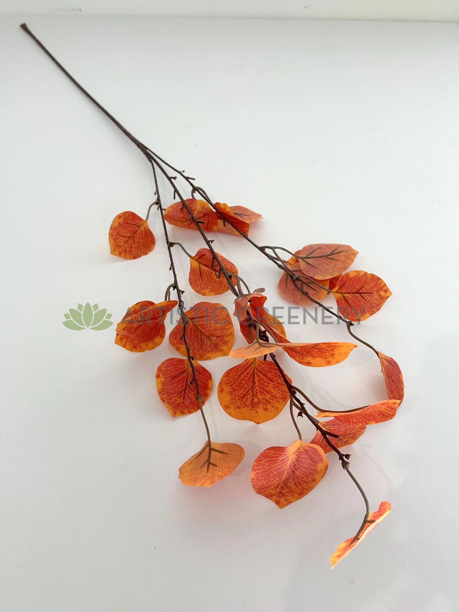 LEA0142 Autumn Fall Eucalyptus Foliage 81cm Orange / Brown