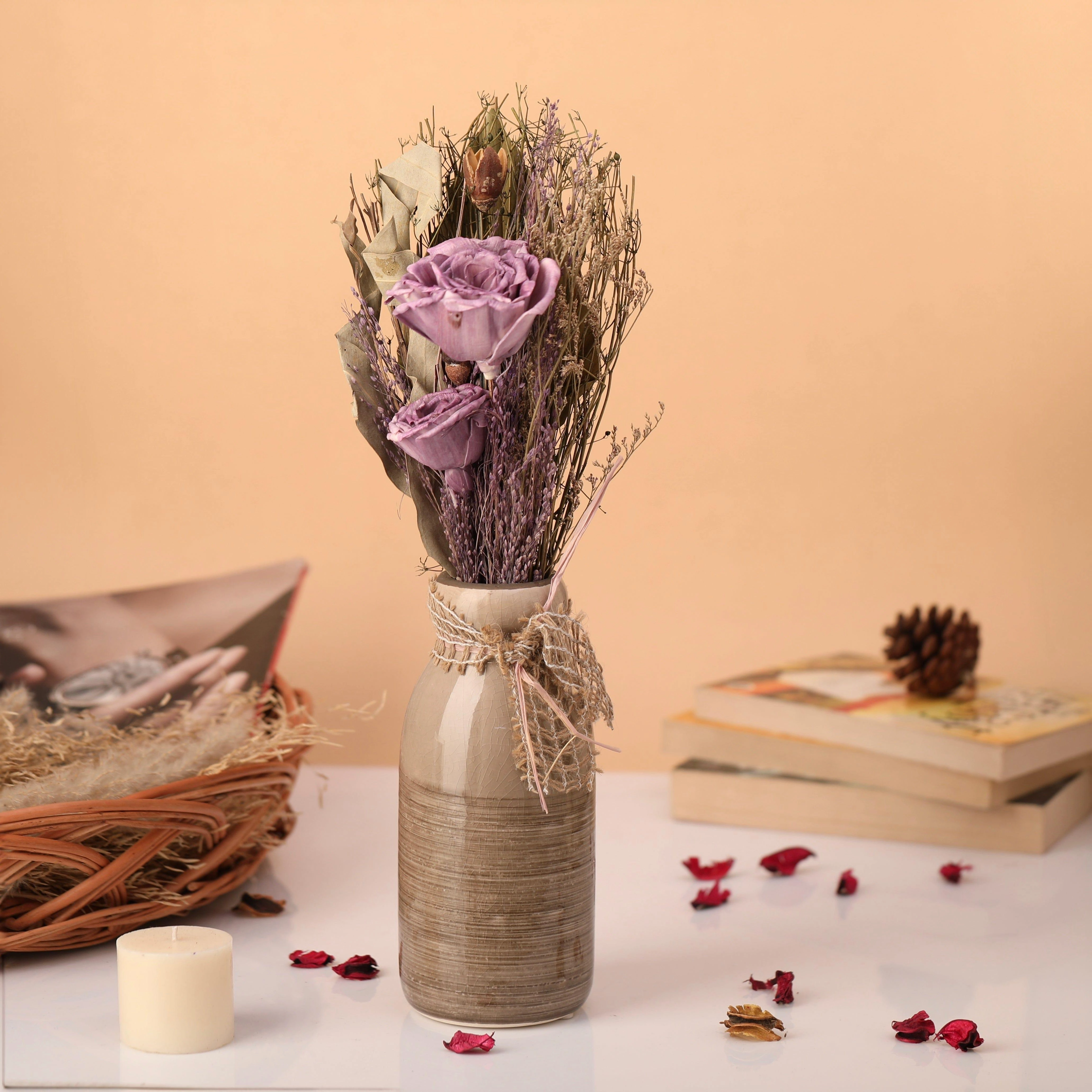 Lea Dried Lavender  Big Vase outdoor greenery  