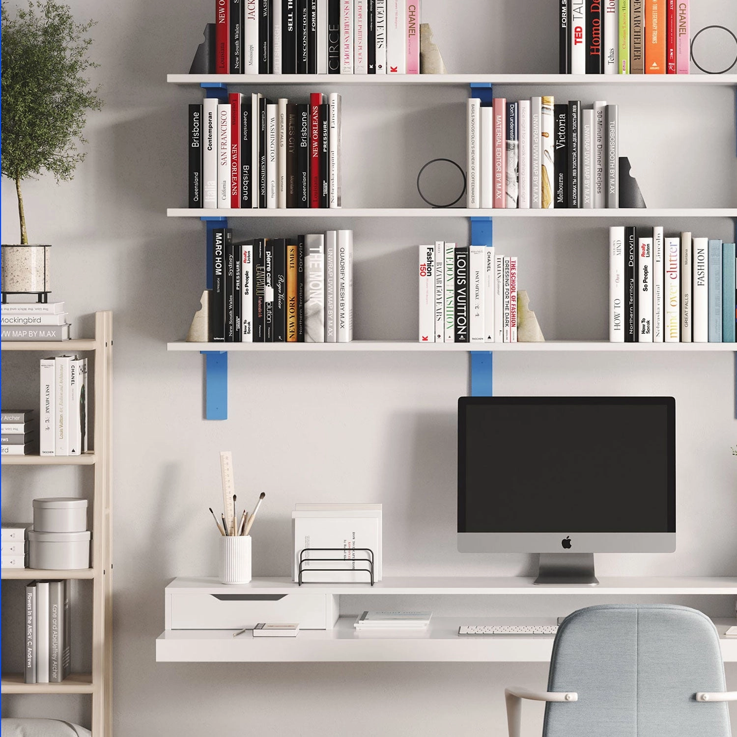 Leif Espresso Rustic Wall Shelf