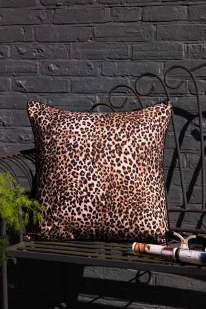 Leopard Print Outdoor Cushion With Black Piping dried flowers  
