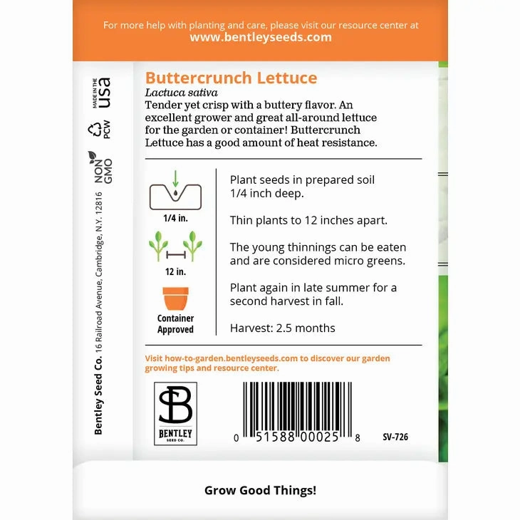 Lettuce, Buttercrunch Seed Packet