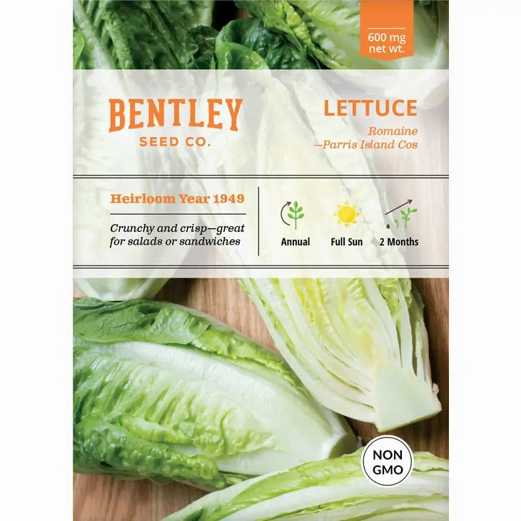 Lettuce, Parris Island Romaine Seed Packet floating plant shelf  