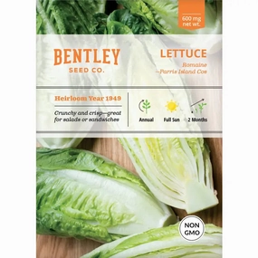 Lettuce, Parris Island Romaine Seed Packet floating plant shelf  