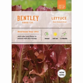 Lettuce-Red Salad Bowl Seed Packet floating plant shelf  