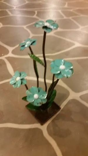 Lg. Blue Daisy Flowers decorative plants  